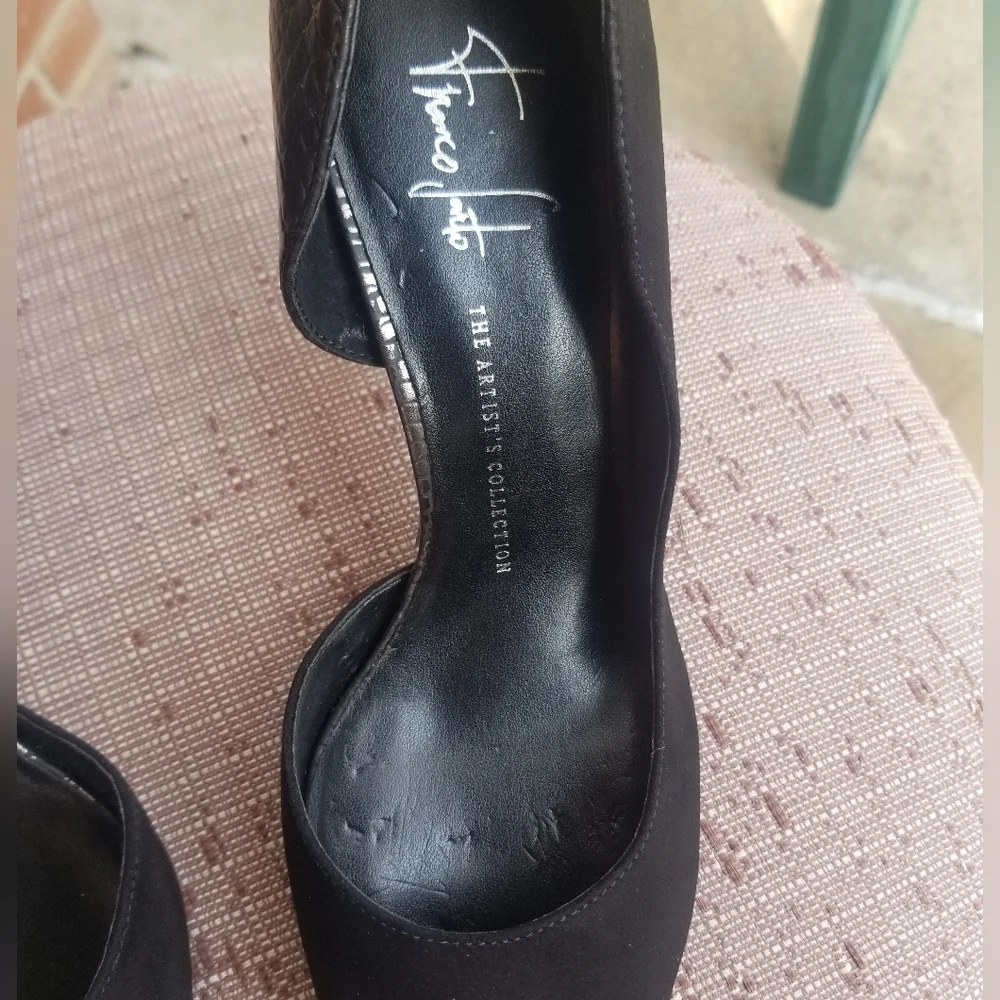 Franco Sarto Women's Black Suede Heels Size 10M - The Artist Collection Shoes